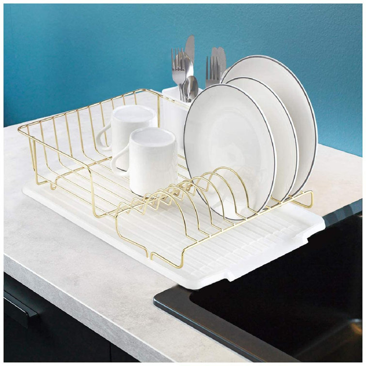 gelaosidun Dish Drying Rack, Gold Dish Drainer Organizer Includes